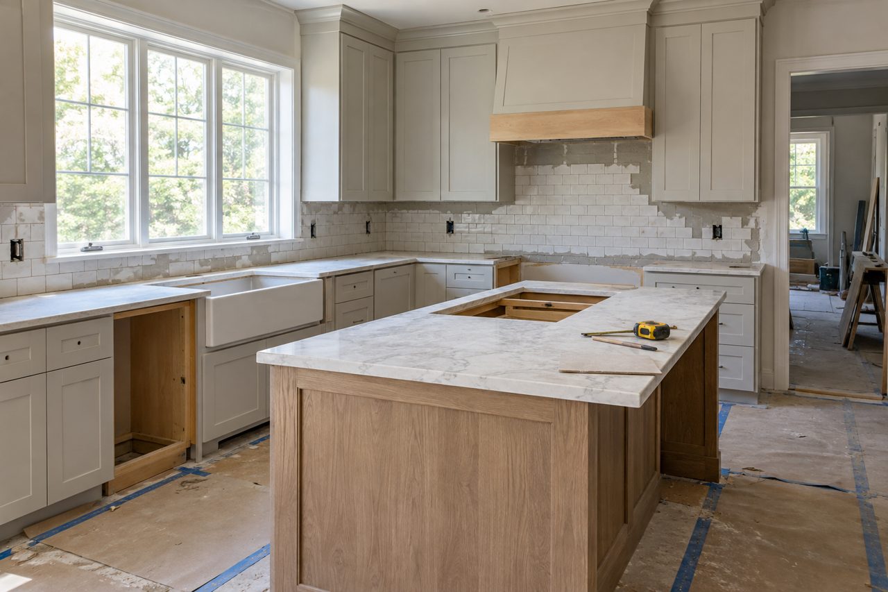 Illustrative kitchen renovation in progress